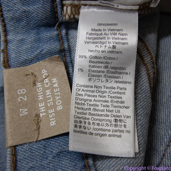 NEW Madewell High-Rise Slim Crop Boyjean in Dumas Wash: Ripped Edition, size 28 - Picture 15 of 16